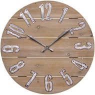 Lacrosse 404-3960W 23.5 Inch Rustic Wood Quartz Wall Clock