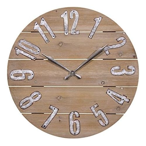  Lacrosse 404-3960W 23.5 Inch Rustic Wood Quartz Wall Clock