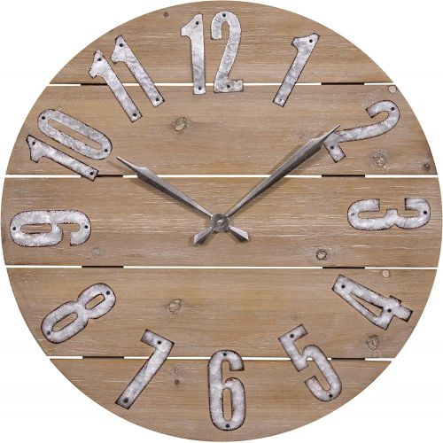  Lacrosse 404-3960W 23.5 Inch Rustic Wood Quartz Wall Clock