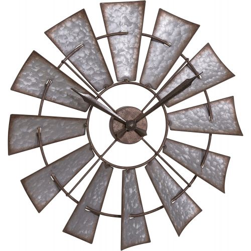  Lacrosse 404-3956 22 Metal Windmill Quartz Clock, Gray