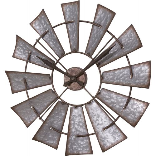  Lacrosse 404-3956 22 Metal Windmill Quartz Clock, Gray