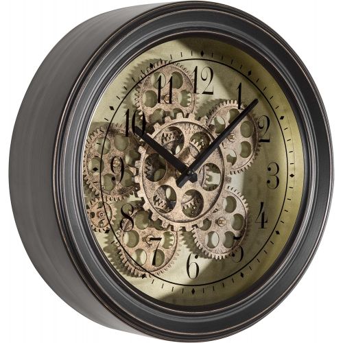  Lacrosse BBB85289 13 in. Metal Clock with Working Gears