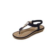 Ladies Bohemian Glitter Summer Flat Sandals T Strap Prime Thong Shoes