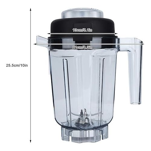  32oz 0.9L Transparent Food Blender Container with Blade Lid Replacement Accessories Fit for Vitamix Container（10x8.3x5.1inch）