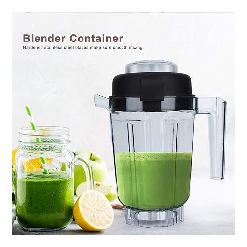  32oz 0.9L Transparent Food Blender Container with Blade Lid Replacement Accessories Fit for Vitamix Container（10x8.3x5.1inch）