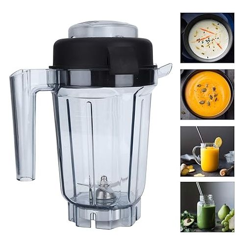  32oz 0.9L Transparent Food Blender Container with Blade Lid Replacement Accessories Fit for Vitamix Container（10x8.3x5.1inch）