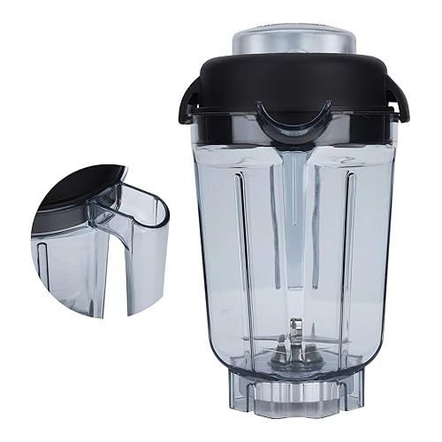  32oz 0.9L Transparent Food Blender Container with Blade Lid Replacement Accessories Fit for Vitamix Container（10x8.3x5.1inch）