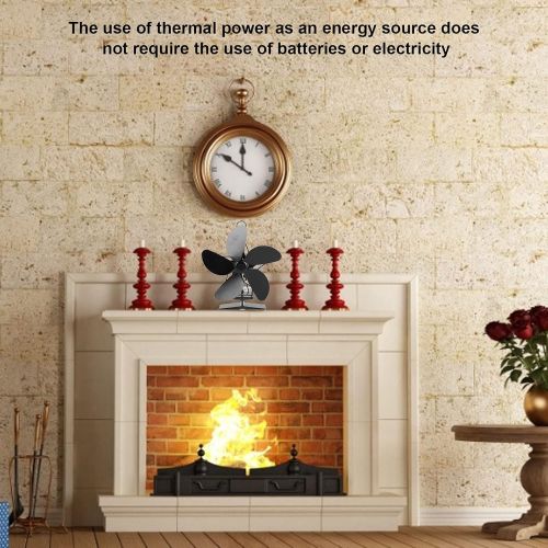  Ladieshow 5 Blade Fireplace Fan Stove Fan Eco Friendly Circulate Heat Powered Wood Stove Fan for Wood Stove Fireplace