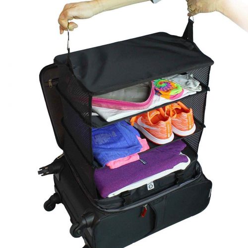  Ladiy Multi-Function Foldable Travel Hanging Bag Three-Layer Luggage Storage Pouch Space Saver Bags