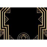 Laeacco Art Deco Vintage Background 10x8ft Photography Background Golden Abstract Geometric 3D Ornament Modern Style Backdrops Wedding Parties Black Background