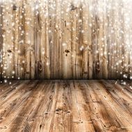 Laeacco Old Wood Texture Backdrop 8x8ft Vinyl Photography Background Vintage Natural Background Dreamy Snow Flake Wooden Wall Floor Scene Weathered Rustic Style Wedding Party Birth