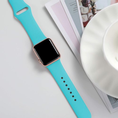  [아마존베스트]Laffav Compatible with Apple Watch Band 38mm 40mm, for Women Men, Silicone Sport Replacement Band Compatible with iWatch Series 3, Series 4, Series 2, Series 1, 12-Pack, Medium/Lar