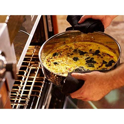  Lagostina Q5544764 Martellata Tri-ply Hammered Stainless Steel Copper Dishwasher Safe Oven Safe Stockpot  Casserolle Cookware, 5-Quart, Copper