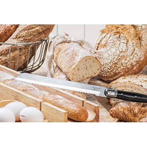  Laguiole Style de Vie Brotmesser Premium Line, Wellenschliff, schwarz