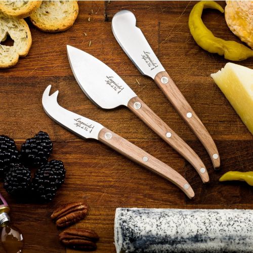  Laguiole Style de Vie Luxoleo Laguiole Cheese Knives Set Stainless Steel & Beech WoodKnife Set