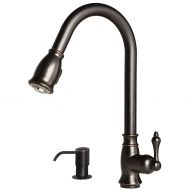 Laguna Brass 1133TB Classic 16 Single Handle Pull-Down Kitchen Faucet with Soap/Lotion Dispenser Oil Rubbed Bronze Finish