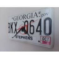 Lahaine Georgia License Plate Clock - Recycled and Repurposed Wall Clock - Altanta -Bulldogs - FREE SHIPPING