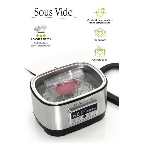  Laica SVC200, Sous Vide Garer, Edelstahl/Schwarz