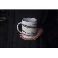 /LaimaCeramics Extra large 500ml mug - handmade wheel thrown marbled speckled stoneware, nordic minimal natural