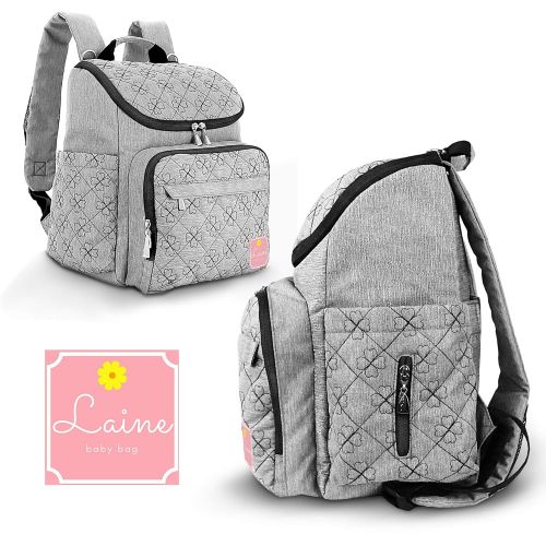  Laine Baby Diaper Backpack Stylish Baby Backpack, Waterproof & Tons of Storage Space