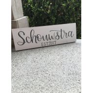 LairdandBrie Family Name Wedding Gift | Custom Family Name Est. Sign | Hand Painted Family Name Sign | Wedding Gift | Last Name Sign | Custom Wood Sign