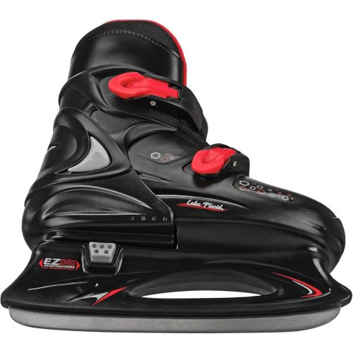  Lake Placid Pamir Boys Adjustable Ice Skates Black/Red Small (11-1)