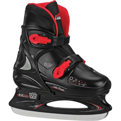  Lake Placid Pamir Boys Adjustable Ice Skates Black/Red Small (11-1)