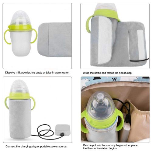  Lake baby USB-Aufladung mit Warmekabel Flaschenwarmer fuer Babys, Babyflaschenwarmerbeutel, Reiseauto Babyflaschenwarmer