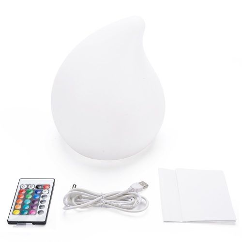  LakeMono LED Table Mood Light, Battery Powered Portable Adorable Silicone Water Drop Lamp for Children Bedroom Decor Lamp