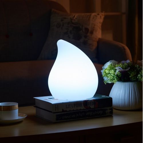  LakeMono LED Table Mood Light, Battery Powered Portable Adorable Silicone Water Drop Lamp for Children Bedroom Decor Lamp