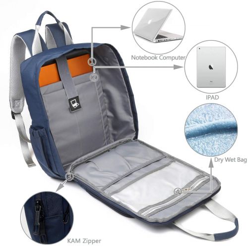  Lakeausy LakeAusY Stylish Baby Diaper Bag Backpack Nappy Travel Laptop Bag Purse with Stroller Strap for Mom...