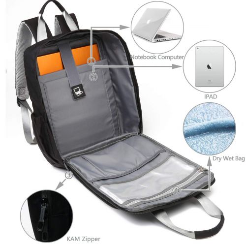  Lakeausy LakeAusY Stylish Baby Diaper Bag Backpack Nappy Travel Laptop Bag Purse with Stroller Strap for Mom...