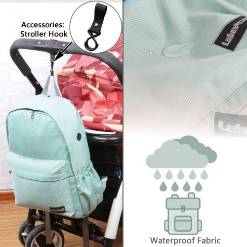  Lakeausy LakeAusY Big Diaper Backpack Nappy Bag Changing Pad Multifunction Insulated Pockets Waterproof...