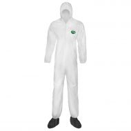 Lakeland Industries Inc Lakeland MicroMax NS Microporous General Purpose Disposable Coverall with Boots, Elastic Cuff, 3X-Large, White (Case of 25)
