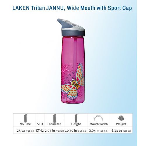 Laken Tritan Sports Water Bottle with Jannu Straw Cap, 25 oz and 15 oz Option