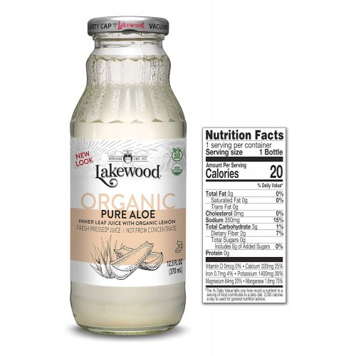  Lakewood Organic PURE Aloe Inner Fillet Juice, 12.5-Ounce Bottles (Pack of 12)
