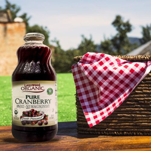  Lakewood Organic Pure Cranberry Juice, 32 Ounce Bottle (Fruit Juice Pack of 6)