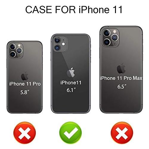  [아마존베스트]LakiBeibi Phone Case for iPhone 11 Dual Layer Lightweight Premium Leather iPhone 11 Wallet Case with Card Slots Magnetic Lock Folio Flip Protective Case for Apple iPhone 11 6.1 Inc