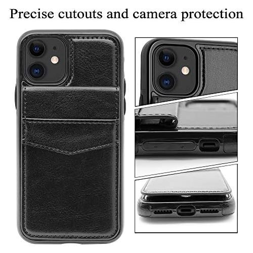  [아마존베스트]LakiBeibi Phone Case for iPhone 11 Dual Layer Lightweight Premium Leather iPhone 11 Wallet Case with Card Slots Magnetic Lock Folio Flip Protective Case for Apple iPhone 11 6.1 Inc