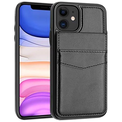  [아마존베스트]LakiBeibi Phone Case for iPhone 11 Dual Layer Lightweight Premium Leather iPhone 11 Wallet Case with Card Slots Magnetic Lock Folio Flip Protective Case for Apple iPhone 11 6.1 Inc