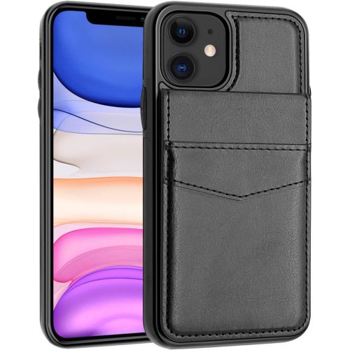  [아마존베스트]LakiBeibi Phone Case for iPhone 11 Dual Layer Lightweight Premium Leather iPhone 11 Wallet Case with Card Slots Magnetic Lock Folio Flip Protective Case for Apple iPhone 11 6.1 Inc