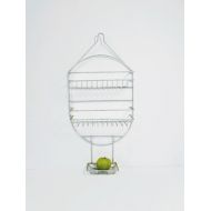 LallabaruHome vintage bathroom shelf / hanging white metal shelf