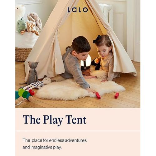  Lalo Play Tent - Indoor Tent for Kids and Toddlers, Made of FSC Certified Beechwood & Natural Canvas, Easy Setup, Perfect Indoor Kids Fort for Imaginative Play - 44.5 x 25 x 40 in - Ages 12mo. & Up