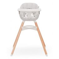 Lalo The Chair Convertible 3-in-1 High Chair - Wooden High Chair for Babies & Toddlers, Baby High Chair with Dishwasher Safe Tray, Adjustable Footrest & Machine Washable High Chair Cushion, Coconut