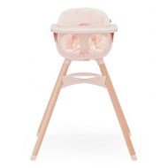 Lalo The Chair Convertible 3-in-1 High Chair - Wooden High Chair for Babies & Toddlers, Baby High Chair with Dishwasher Safe Tray, Adjustable Footrest & Machine Washable High Chair Cushion, Grapefruit
