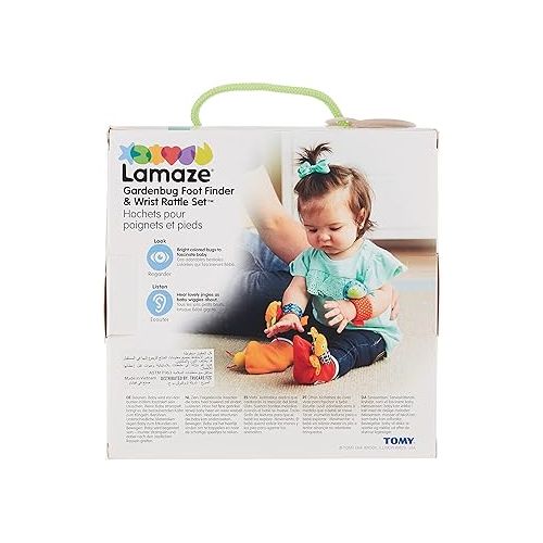  Lamaze Gardenbug - Baby Foot Finder Socks & Wrist Rattle Set - Sensory Development Toys - Newborn Baby Essentials