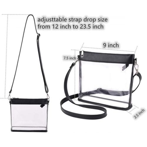  lambor Clear Purse Fashion PVC Stadium Approved Transparent Bag Clear Crossbody Shoulder Messenger Bag