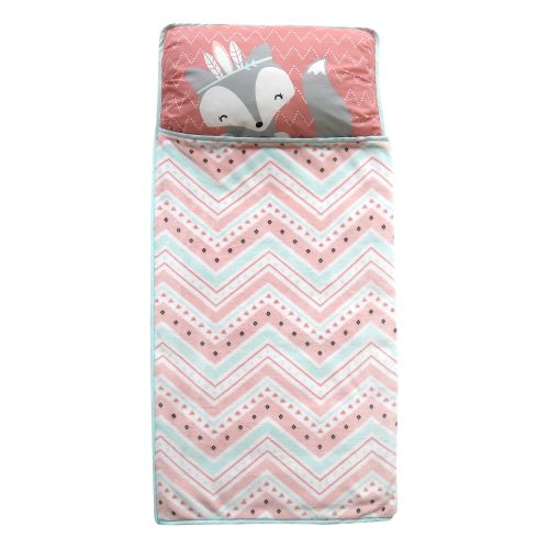  Lambs & Ivy Little Spirit Nap Mat, CoralBlueWhite