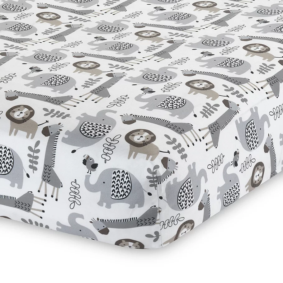 Lambs & Ivy Urban Jungle Animal Print Fitted Crib Sheet