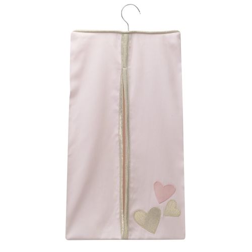  Lambs & Ivy Confetti Heart 4 Piece Crib Bedding Set, Pink/Gold